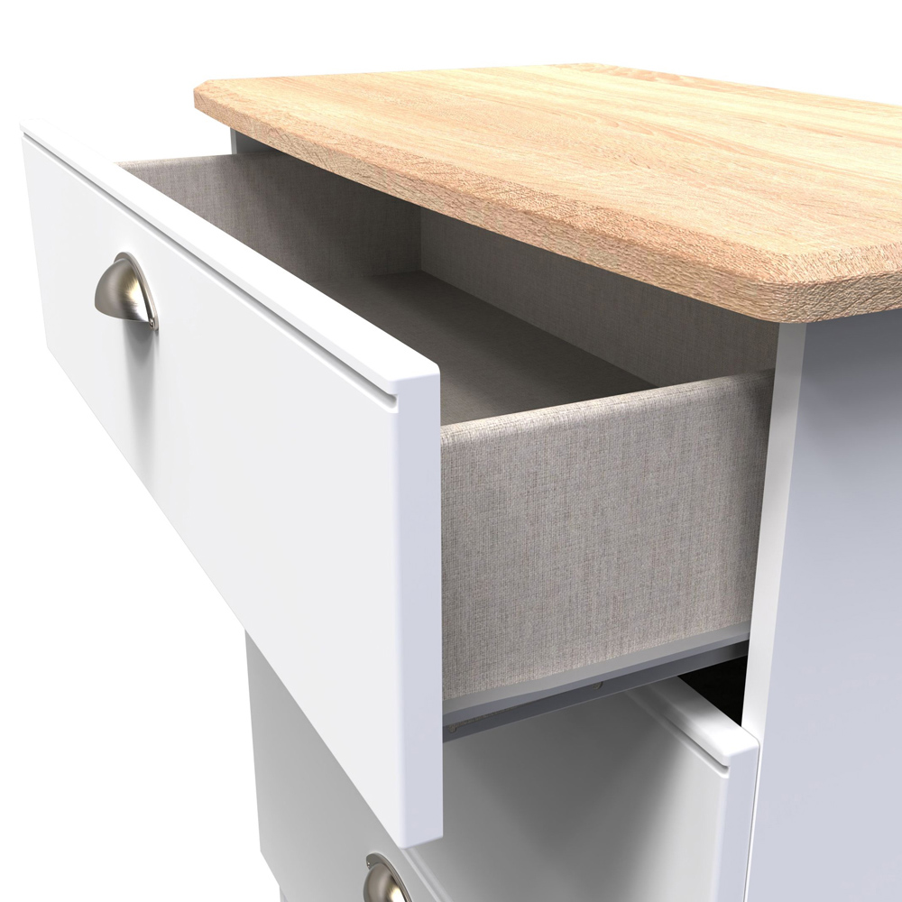 Crowndale Victoria 3 Drawer White Ash and Oak Chest of Drawers Image 6