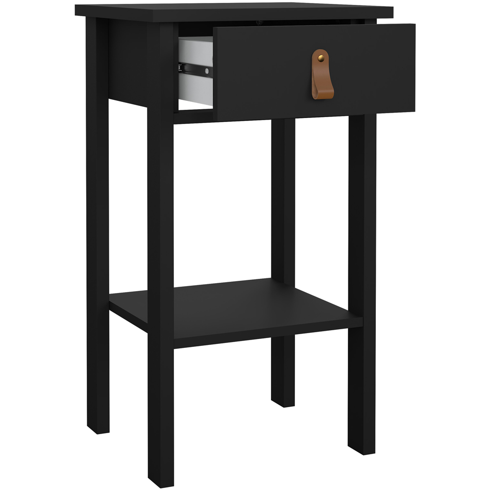 Florence Barcelona Single Drawer Matt Black Bedside Table Image 4