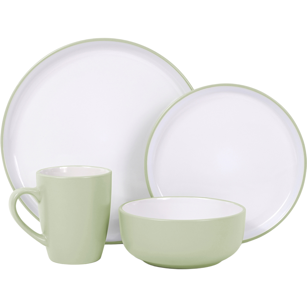Waterside Green Dual Tone Pastel 16 Piece Dinner Set Image 2