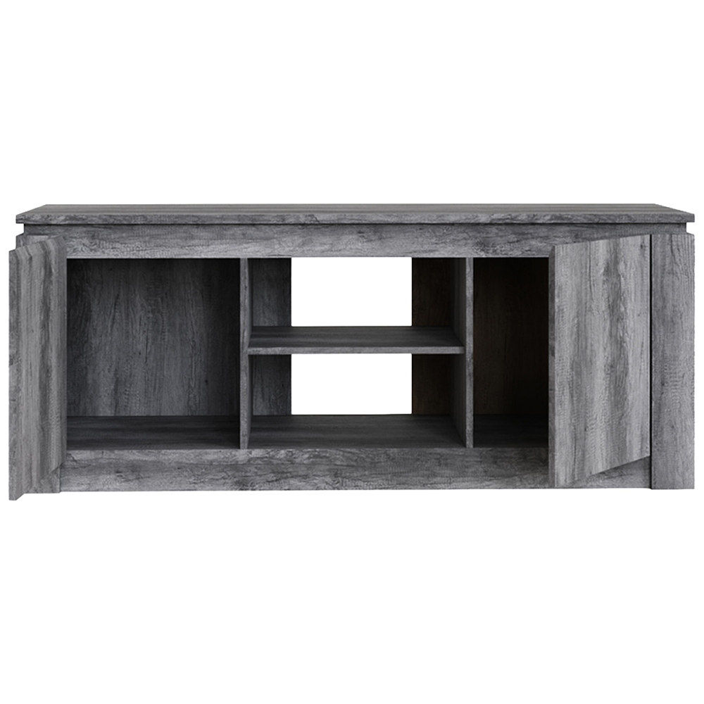 GFW Canyon 2 Door 2 Open Shelf Charcoal Grey Wide TV Unit Image 4