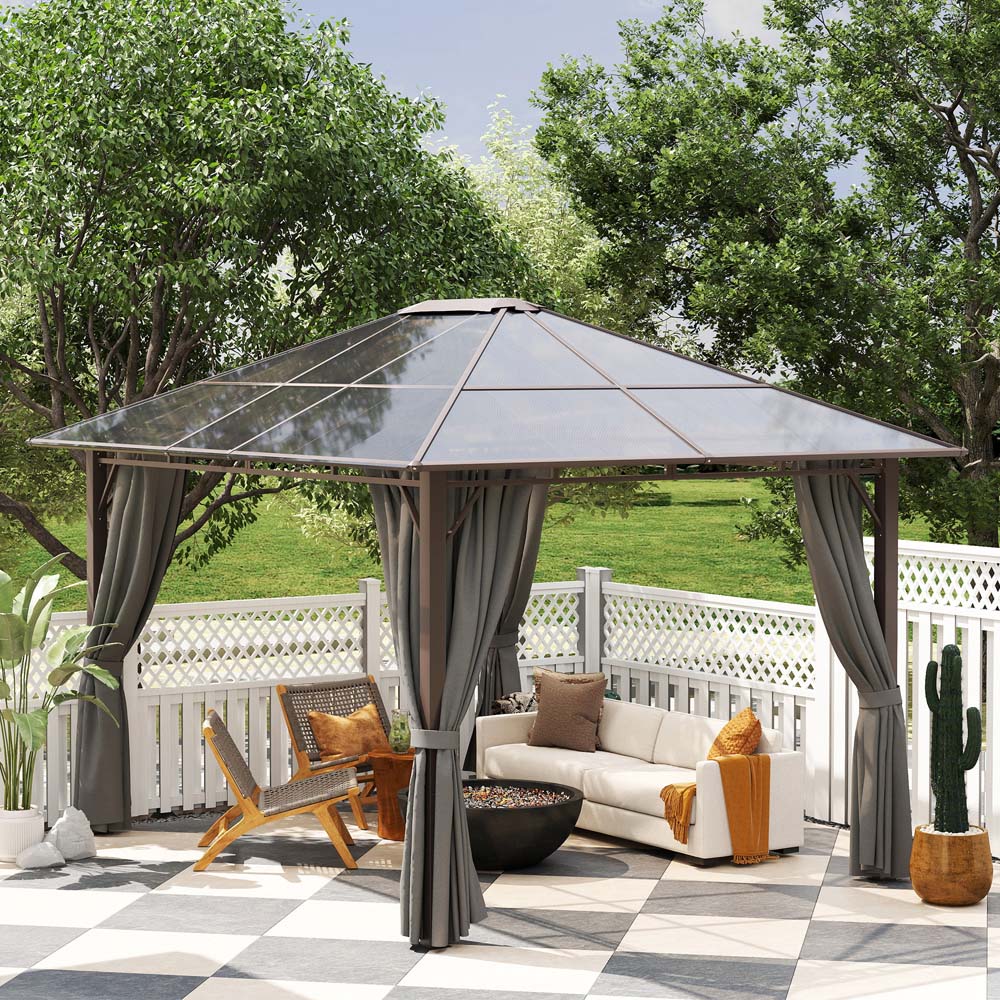 Outsunny 3.6 x 3m Grey Polycarbonate Roof Hard Top Gazebo Image 3