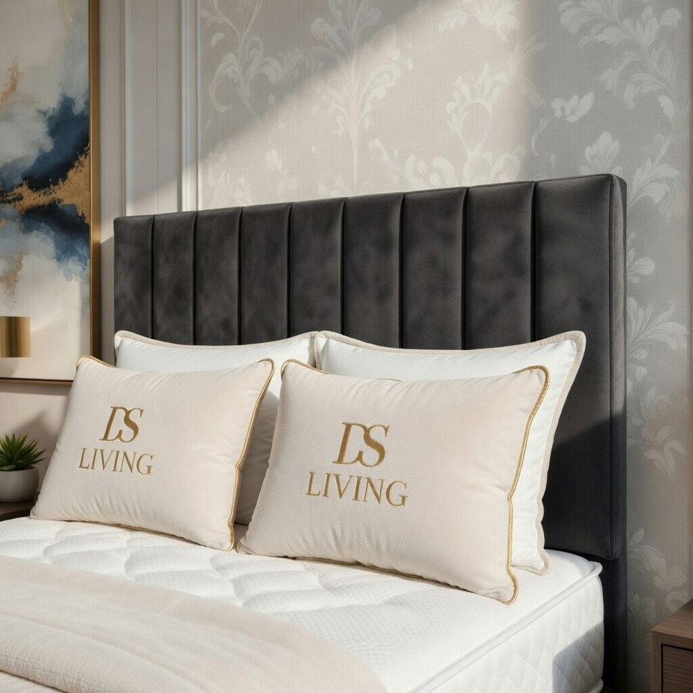 DS Living Aria King Size Grey Plush Ottoman Bed Image 3