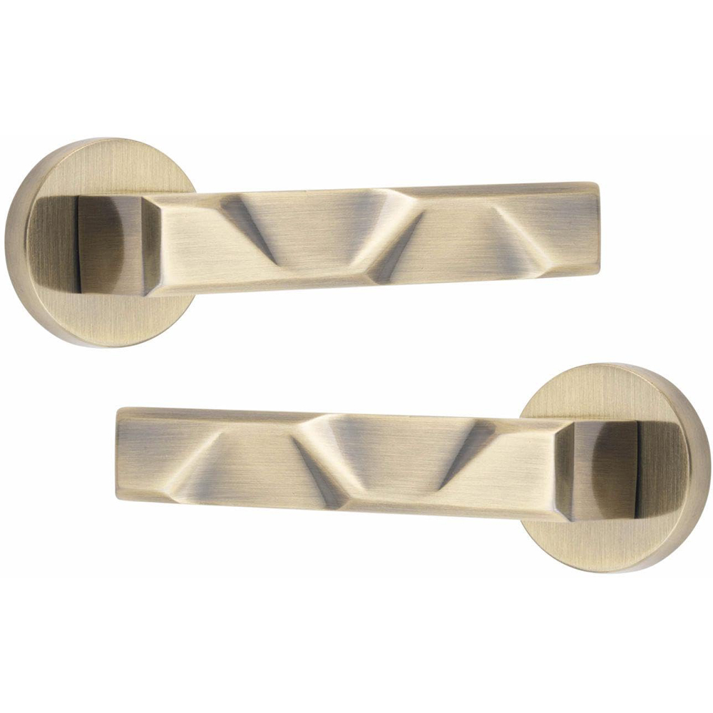 Golden Grace Antique Brass Modern Nova Premium Door Handle Set 5 Pack Image 3