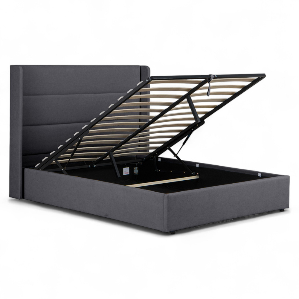 Wilmslow Double Charcoal Grey Ottoman Bed Image 4