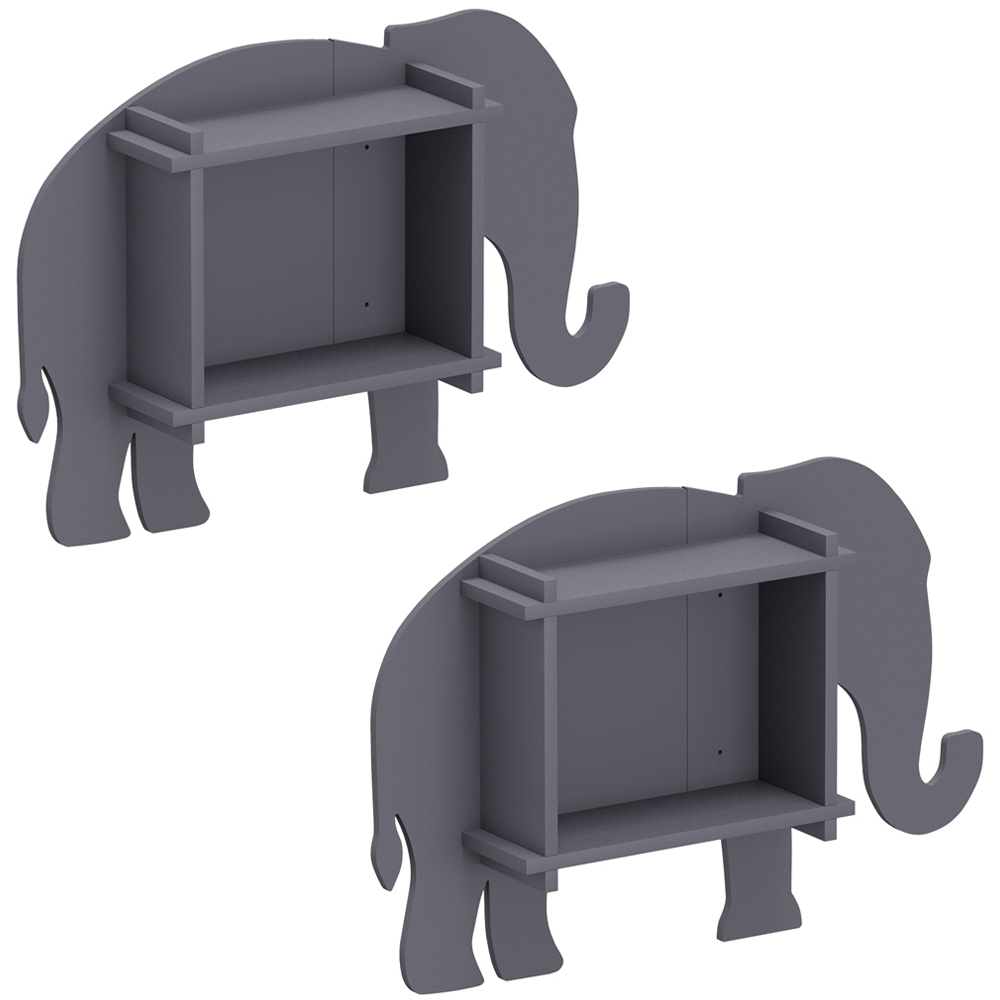 Homebase Grey Elephant Shelf Kit 2 Pack Image 1