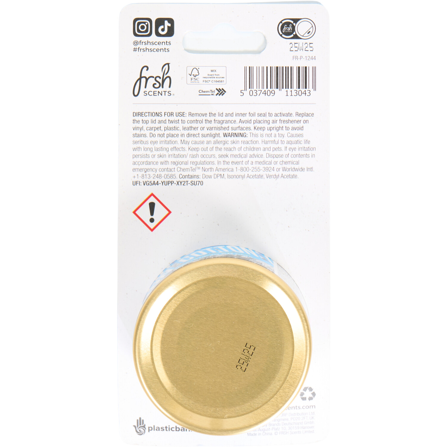 Frsh Scents Air Freshener Tin Cotton Image 2