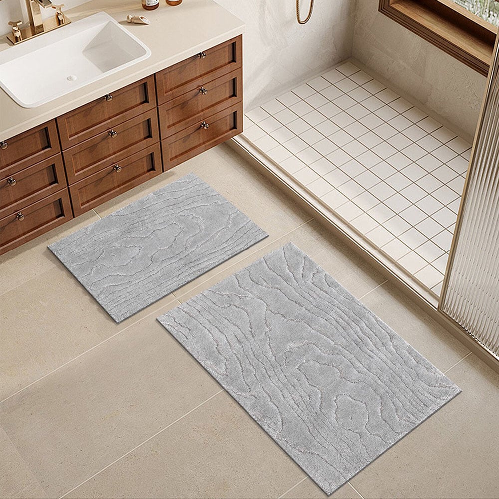 Aspen Wood Bath Mat - Light Grey / 100cm Image 2