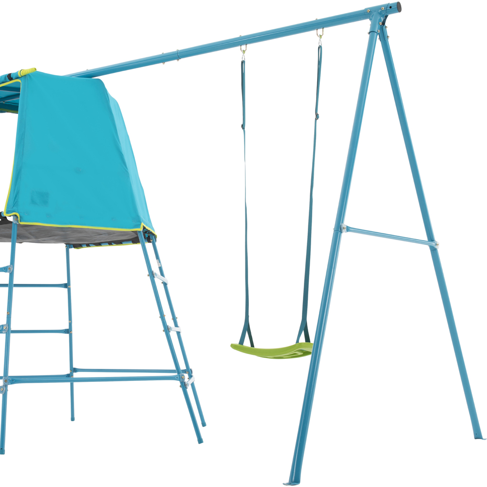 TP Explorer Kids Blue Metal Climbing Frame Set with Swing Image 3