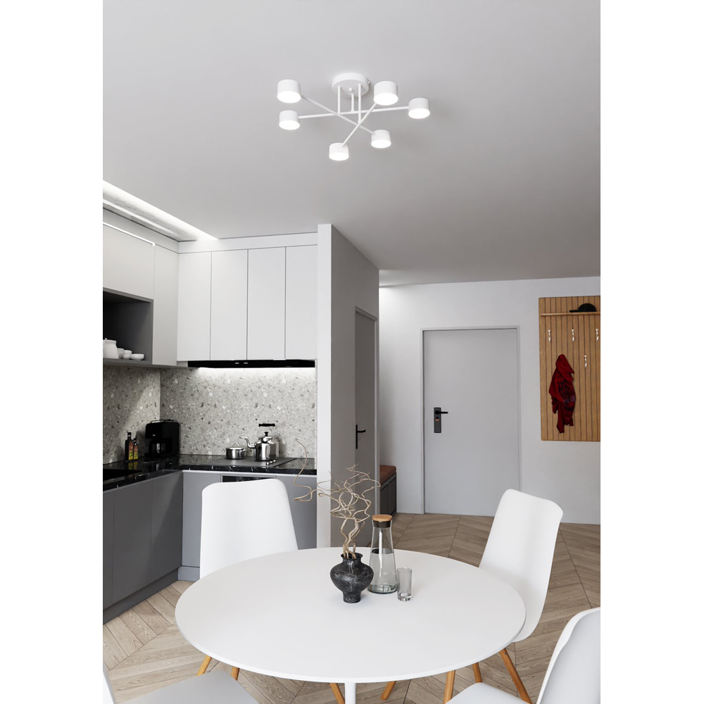 Emibig Halo 6 Light White GX53 Ceiling Light Image 3