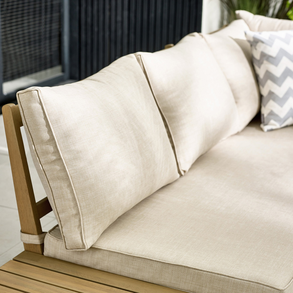 Furniturebox Sardinia 6 Seater Natural Oak Effect Wood Outdoor Sofa Set Image 3