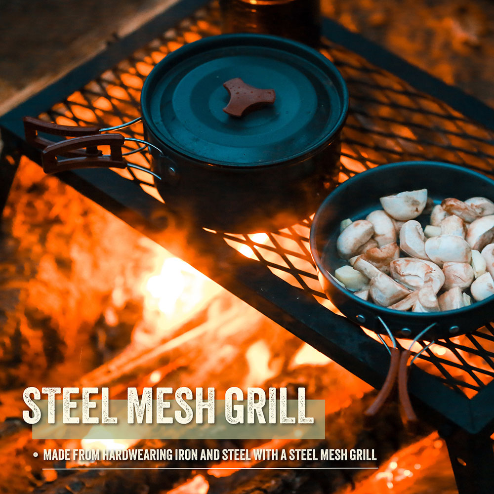 Milestone Camping Heavy Duty Folding Campfire Grill 55 x 30cm Image 3