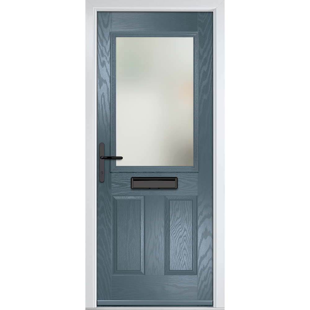 Crystal-Direct Lytham Slate Grey GRP Stipolytte Glass Right Hand Open Front Door 2090 x 890mm Image 1