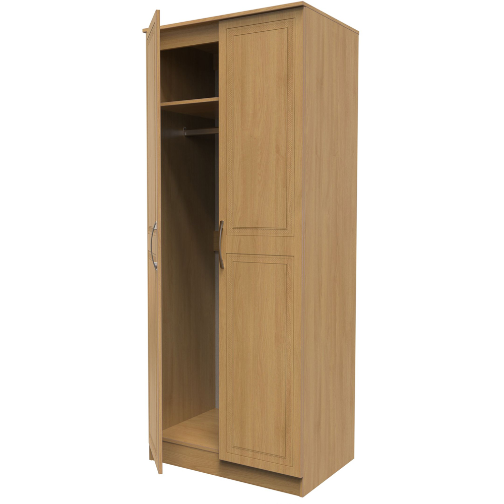 Crowndale Dorset 2 Door Modern Oak Wardrobe Ready Assembled Image 4