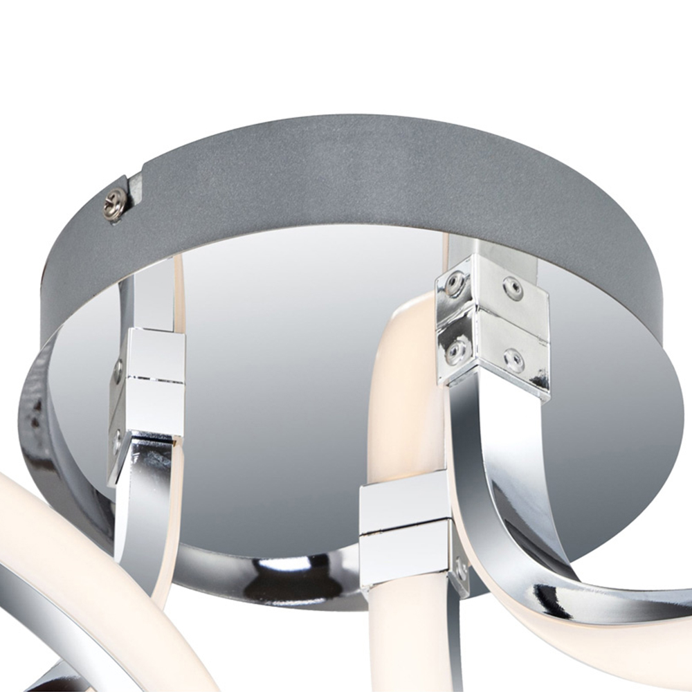 Cosylyte Moss 3 Light Chrome Curved LED Ceiling Light Image 4