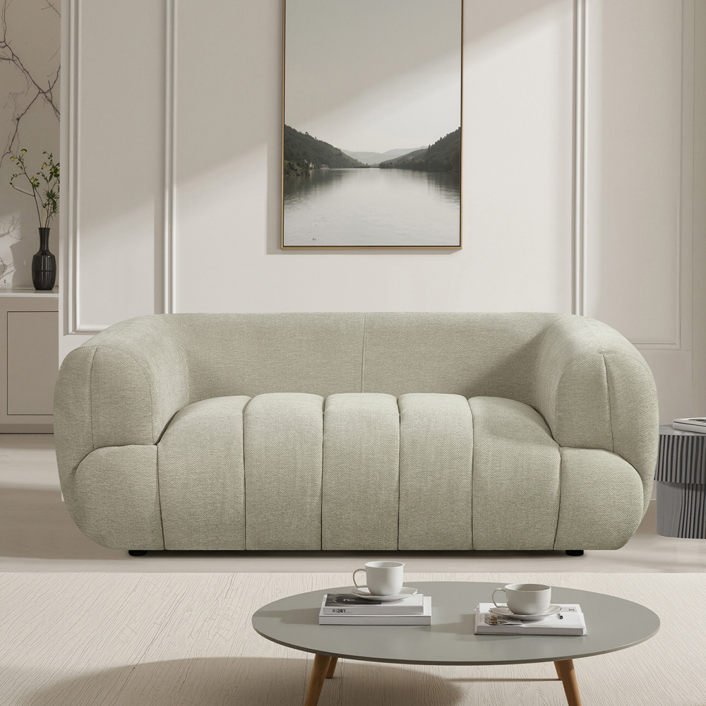 Artemis Home Claremont 2 Seater Beige Fabric Sofa Image 4