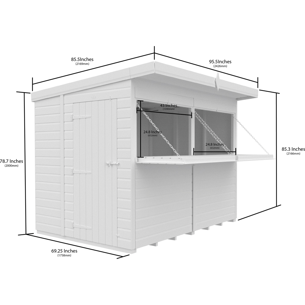 DIY Sheds 8 x 6ft Single Door Pressure Treated Tongue and Groove Timber Outdoor Bar Shed Image 9