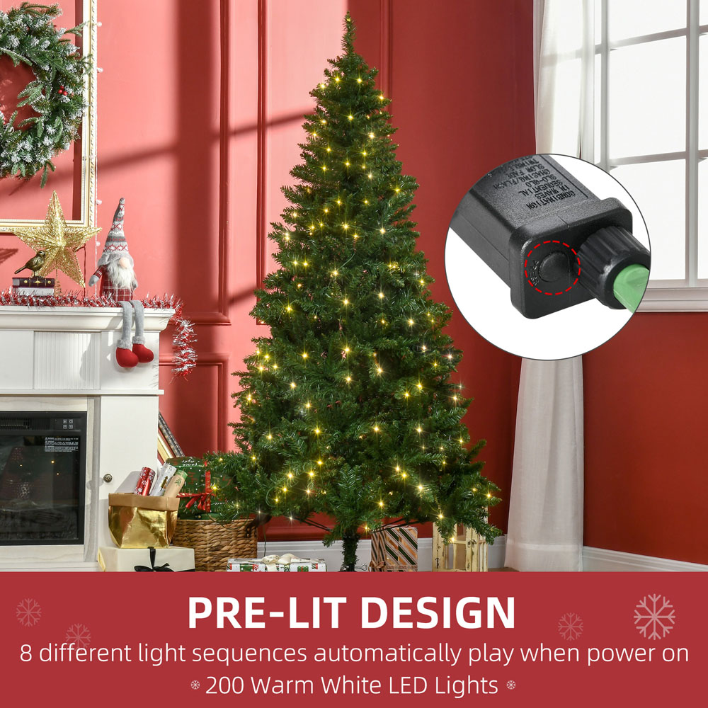 Everglow Warm White LED Pre-Lit Green Artificial Christmas Tree 6ft Image 5