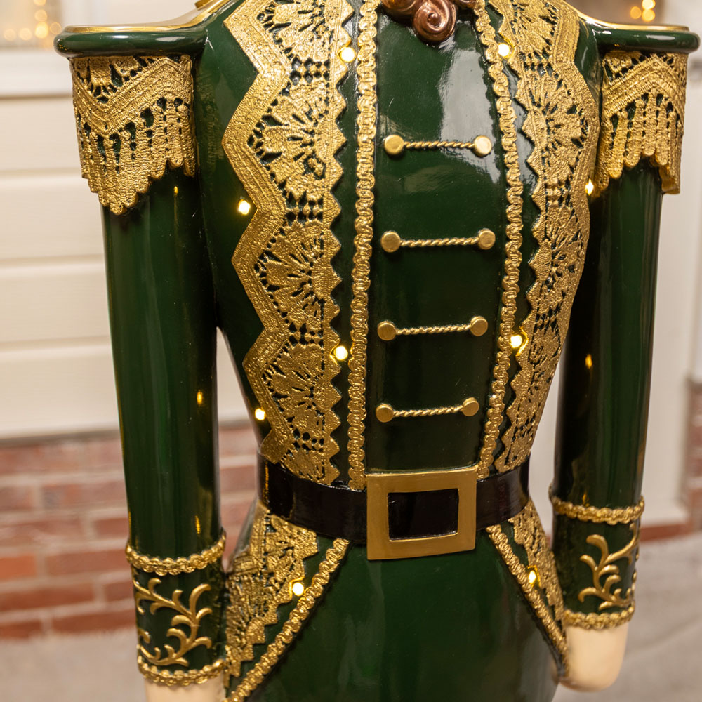 The Christmas Centre Dark Green Red and Black LED Lights Traditional Nutcracker Soldier 5ft Image 3