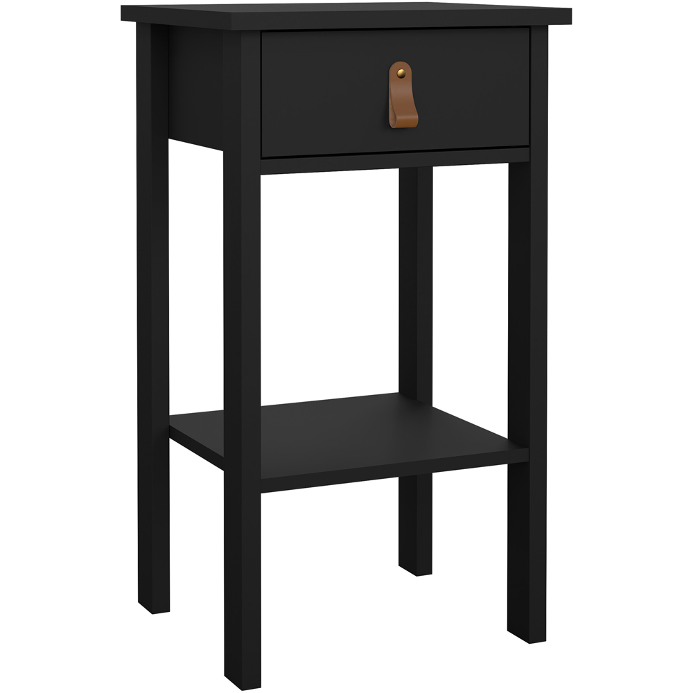Florence Barcelona Single Drawer Matt Black Bedside Table Image 2
