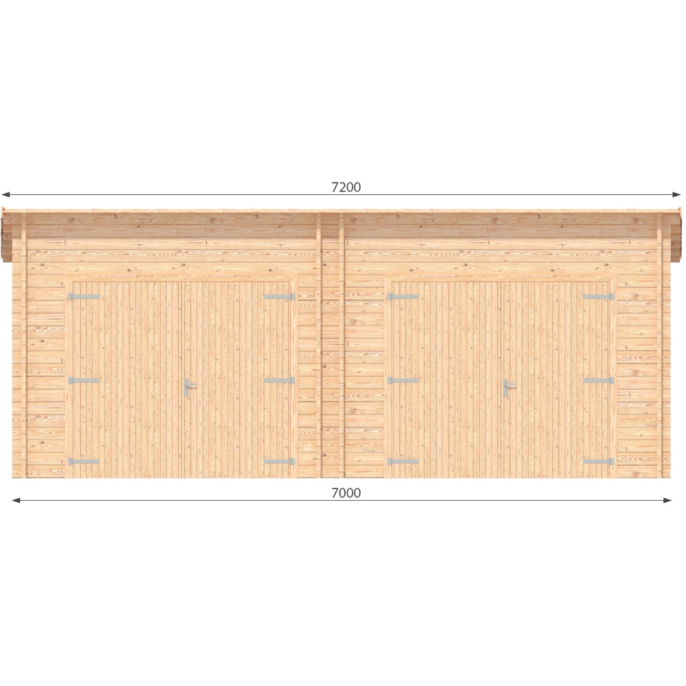 Shire Garage 22 x 18ft 2 Double Door Pent Log Cabin Image 7
