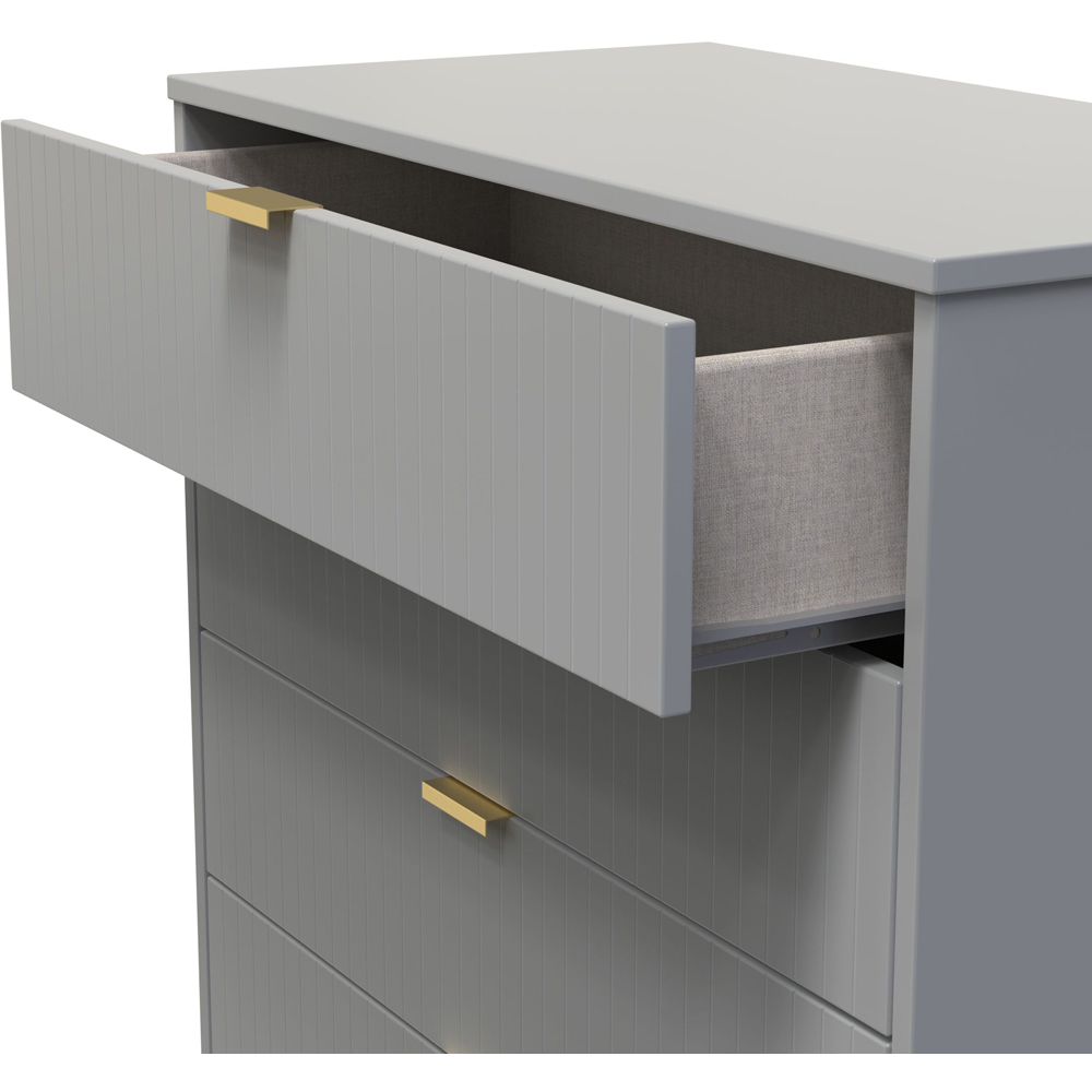 Crowndale 5 Drawer Dusk Grey Wide Chest of Drawers Ready Assembled Image 6