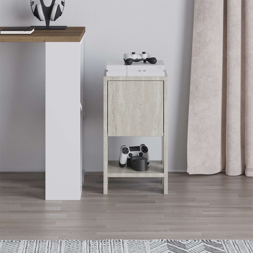 Decortie Ema Light Stone Bedside Table Image 5