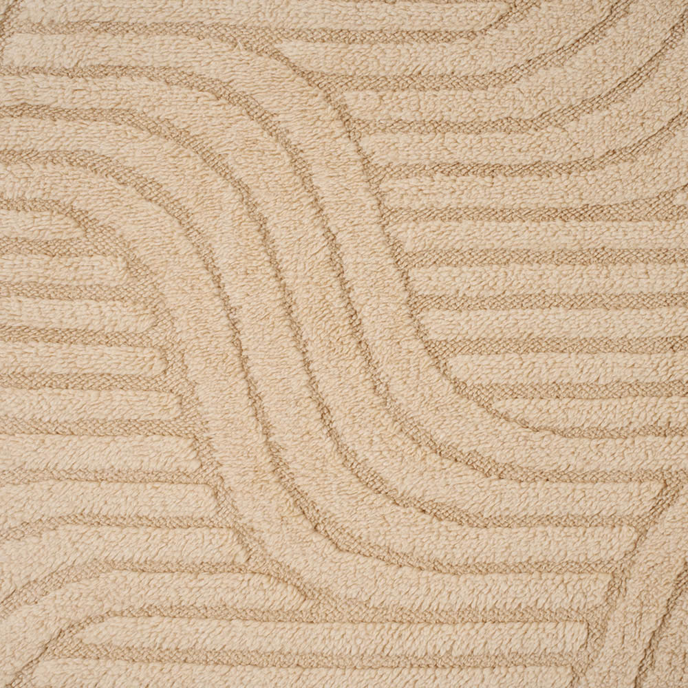 Living and Home 180 x 90cm Light Brown Minimalist Wavy Geometric Non-Slip Sofa Mat Image 3