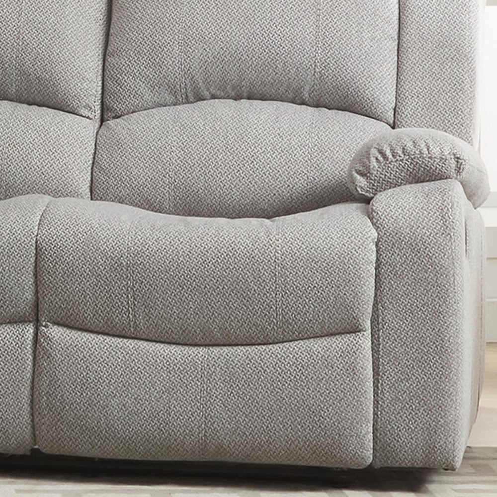 Marldon 2 Seater Light Grey Manual Recliner Sofa Image 4