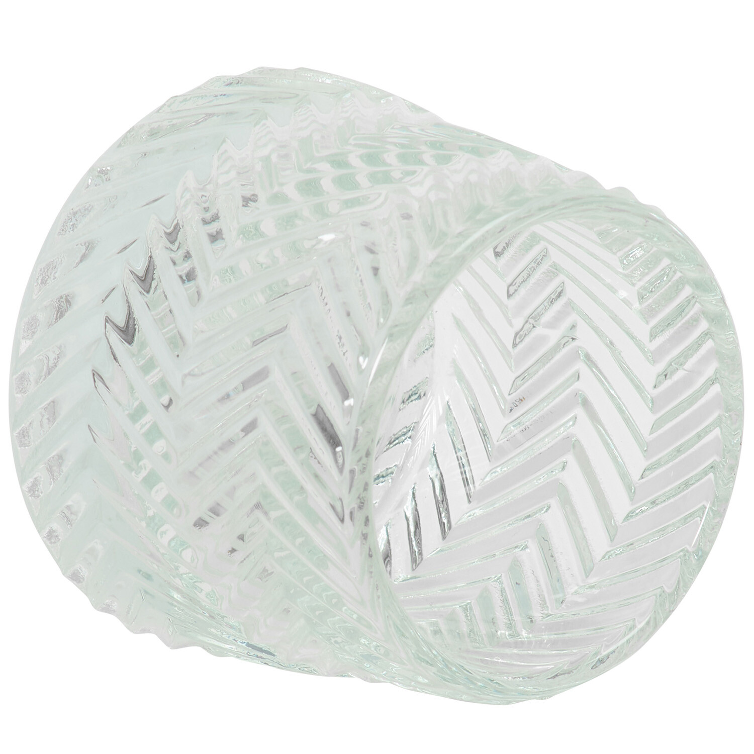 Glass Ribbed Tealight Holder - Clear Image 4