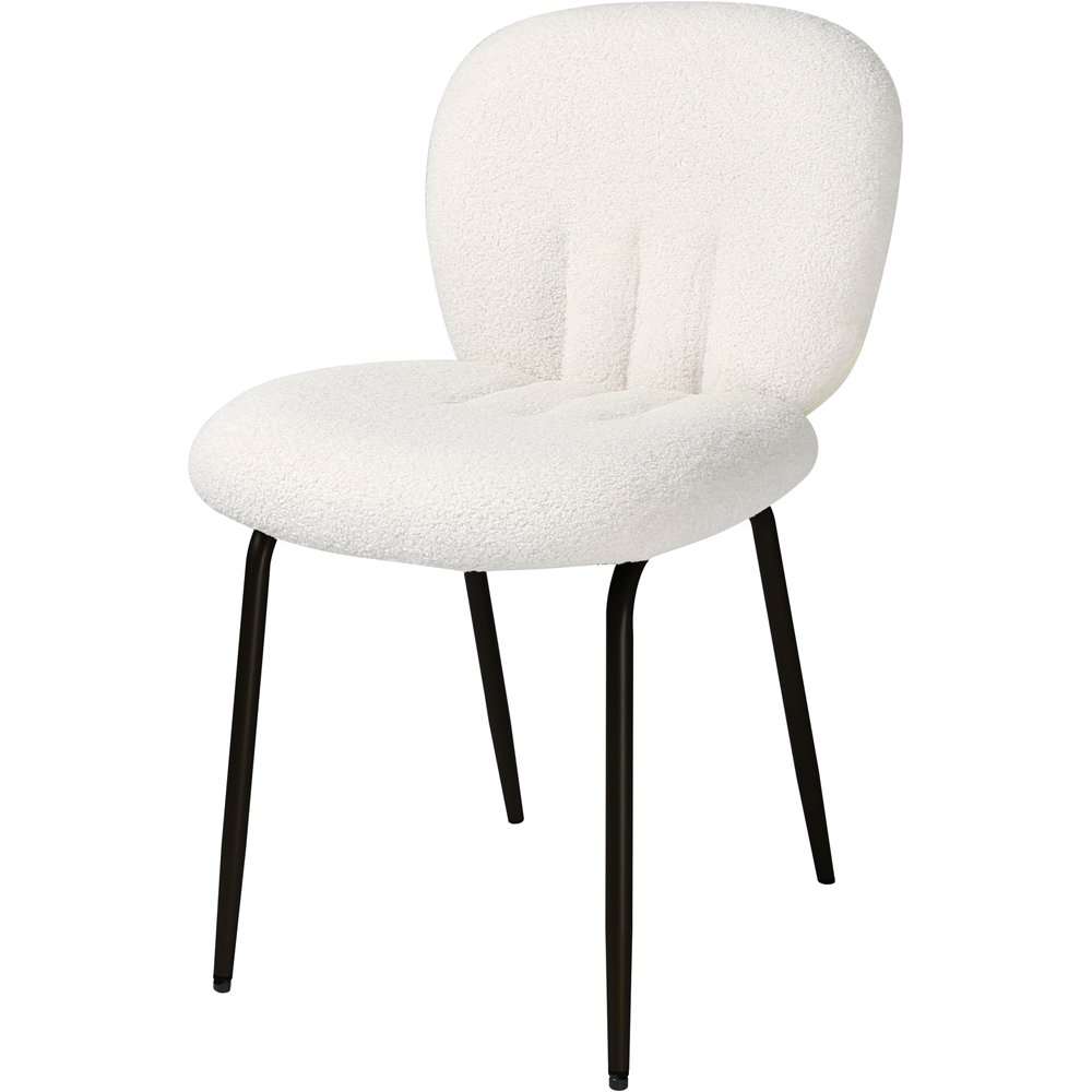 Muffin Set of 2 Cream Boucle Dining Chair Image 3