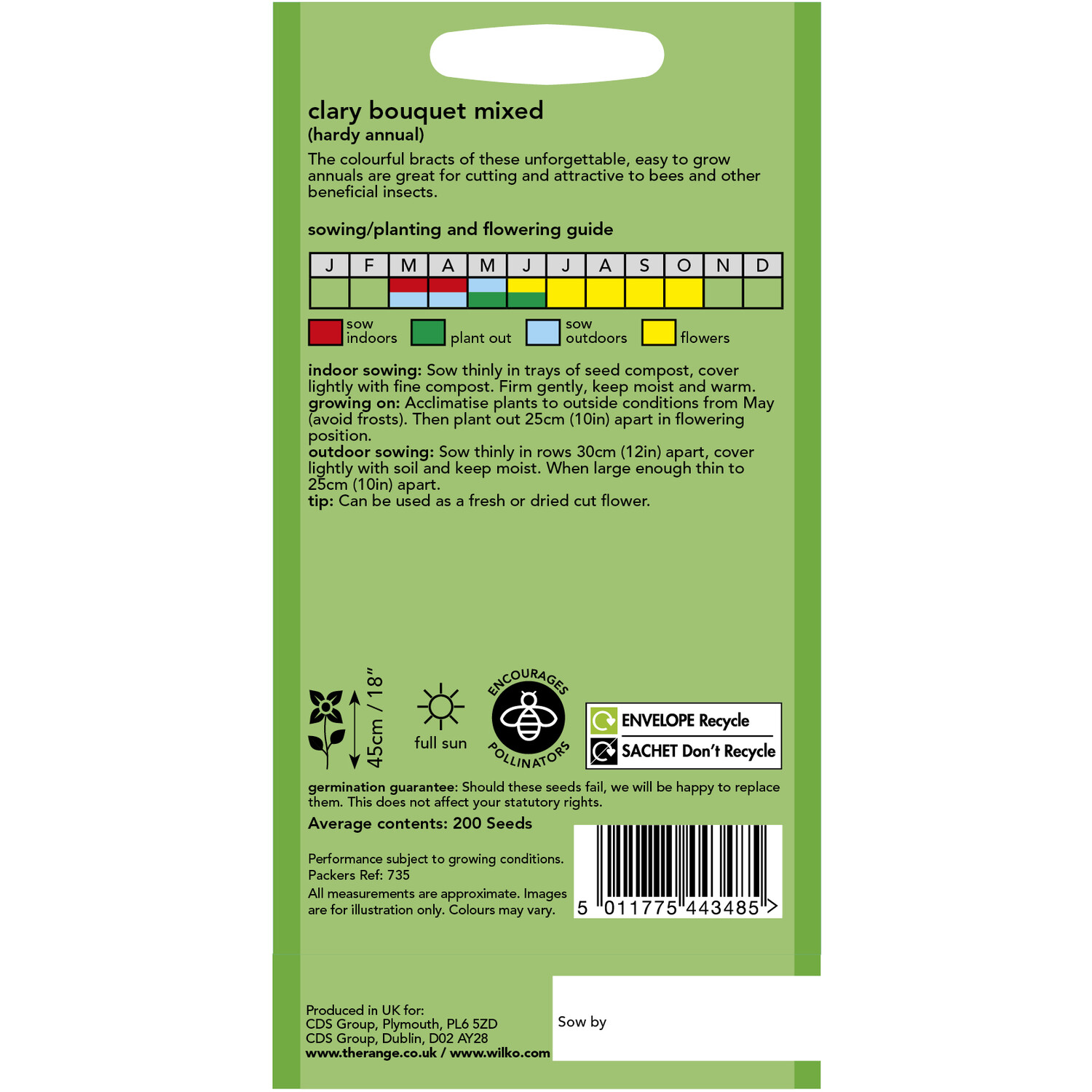 Wilko Clary Bouquet Mixed Seeds Image 2