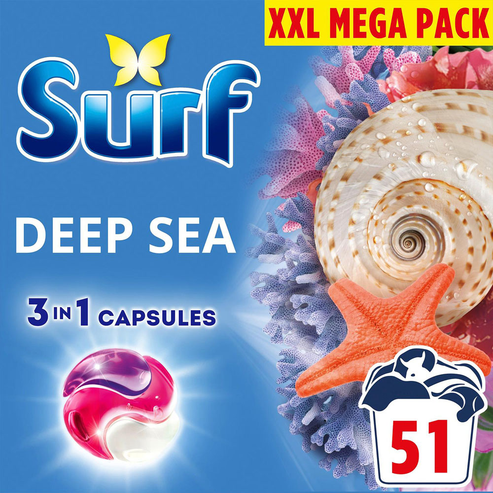 Surf 3 in 1 Deep Sea Washing Capsules 51 Washes 4 Pack Image 4