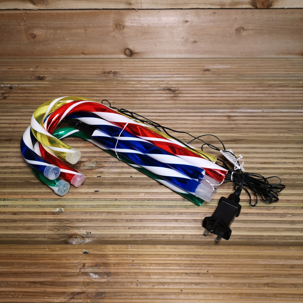 Samuel Alexander 4 Piece Multicolour LED Christmas Candy Cane Path Lights Set Image 3