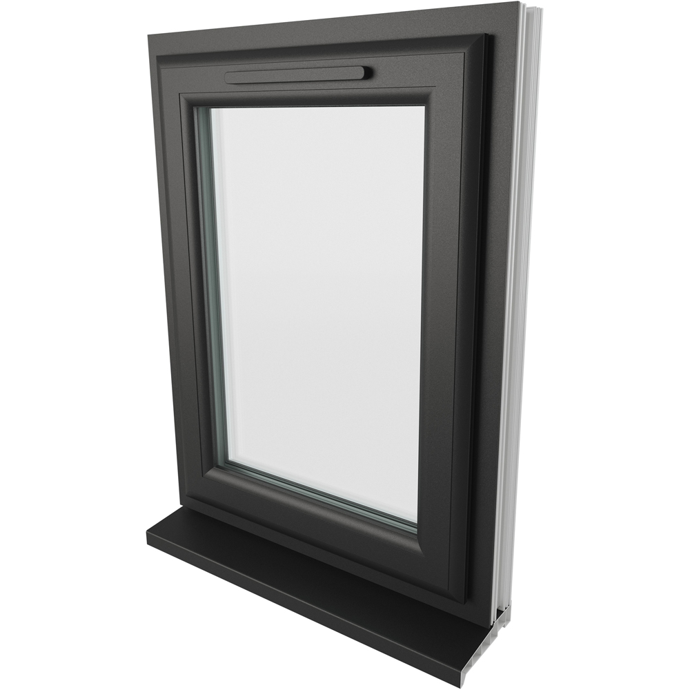 Crystal Black and White RH Side Hung Clear Double Glazed Window 610 x 820mm Image 4