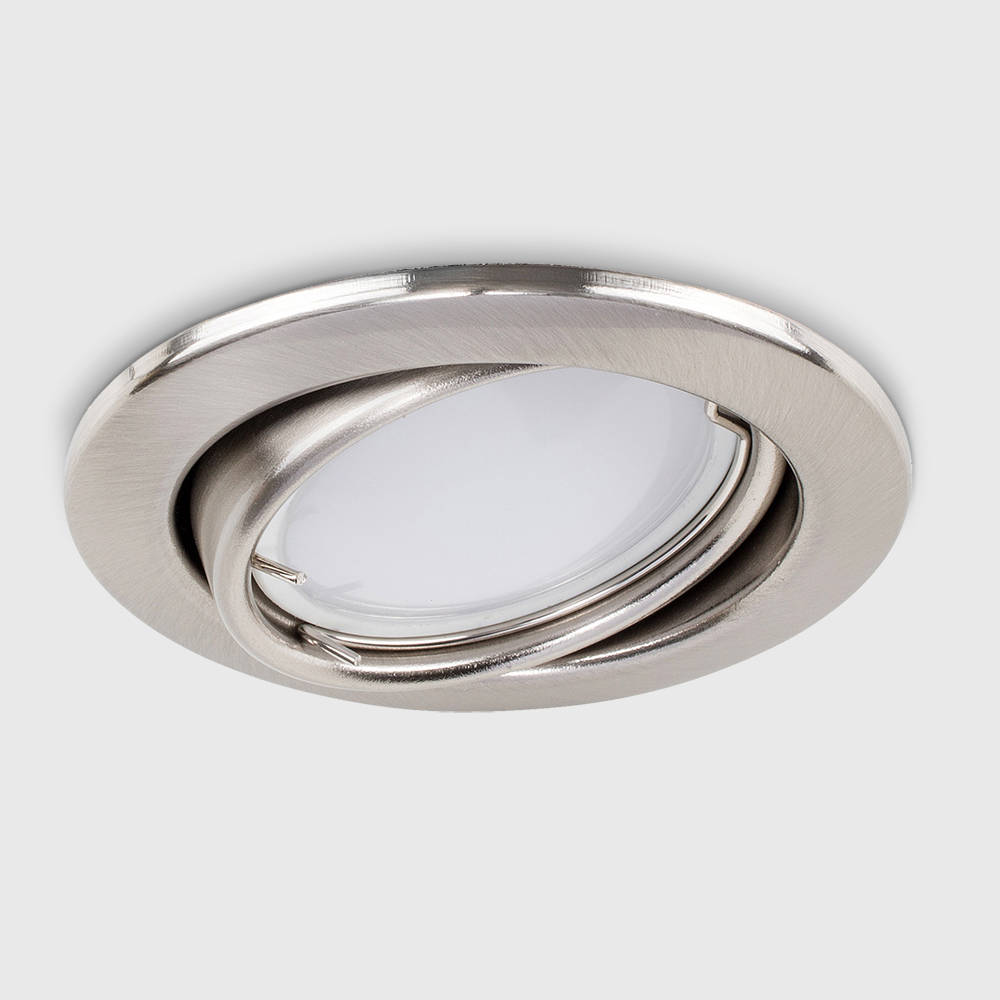 ValueLights Brushed Chrome Tiltable Cool White LED Ceiling Downlight 10 Pack Image 3