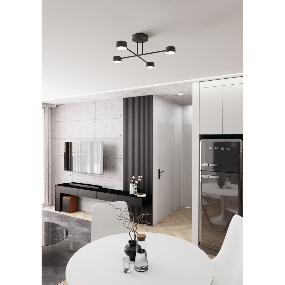 Emibig Halo 4 Light Black GX53 Ceiling Light Image 4