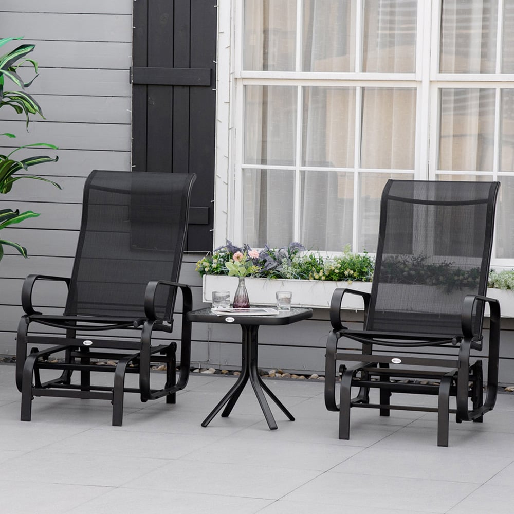 Outsunny 2 Seater Bistro Set Black Image