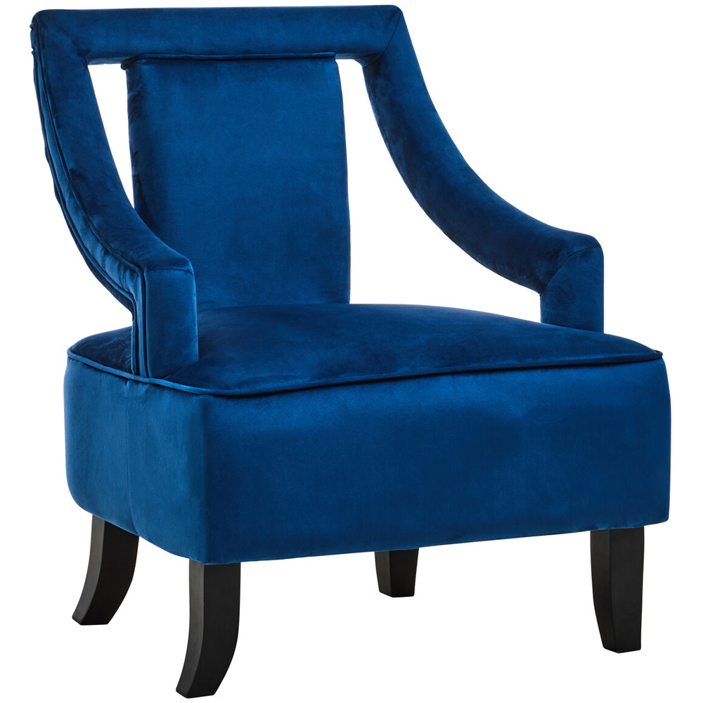 Premier Housewares Faye Midnight Blue Velvet Accent Chair Image 3