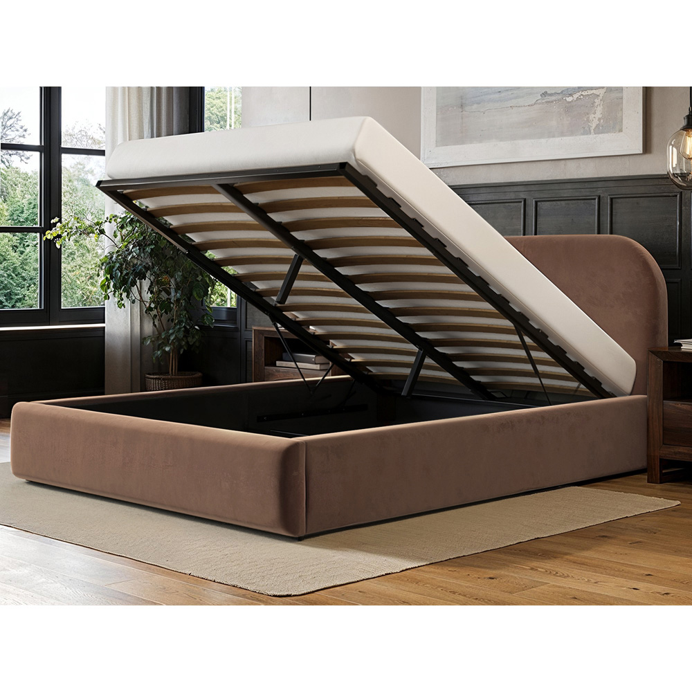 Flair Alba Double Chocolate Velvet Ottoman Bed Image 5