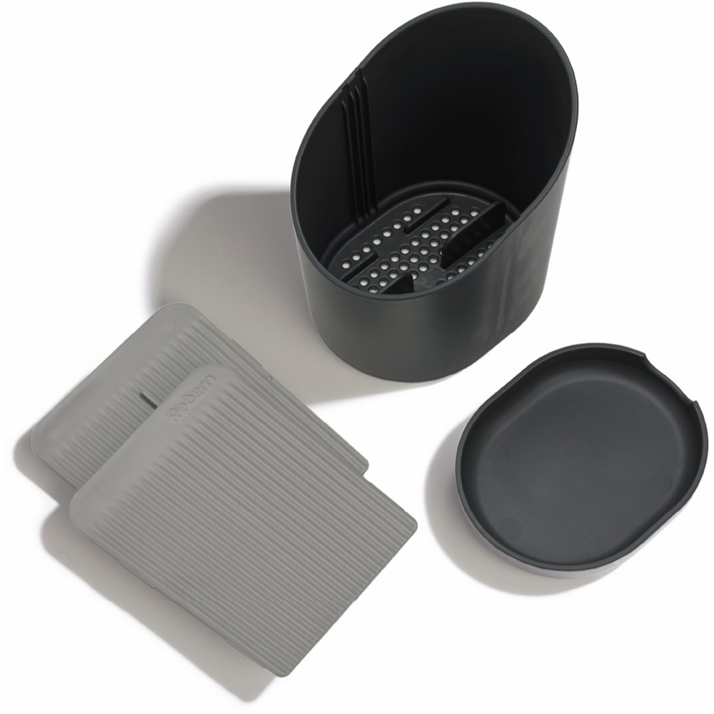 ReBorn Dark Grey Compact Plastic Cutlery Drainer with Knife Safety Slot Image 5