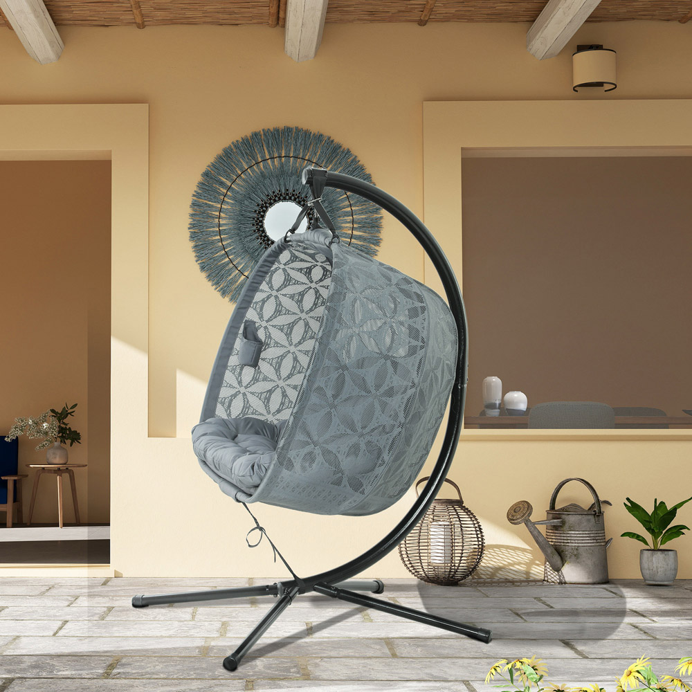 Outsunny Charcoal Grey Double Hanging Swing Chair Image 4