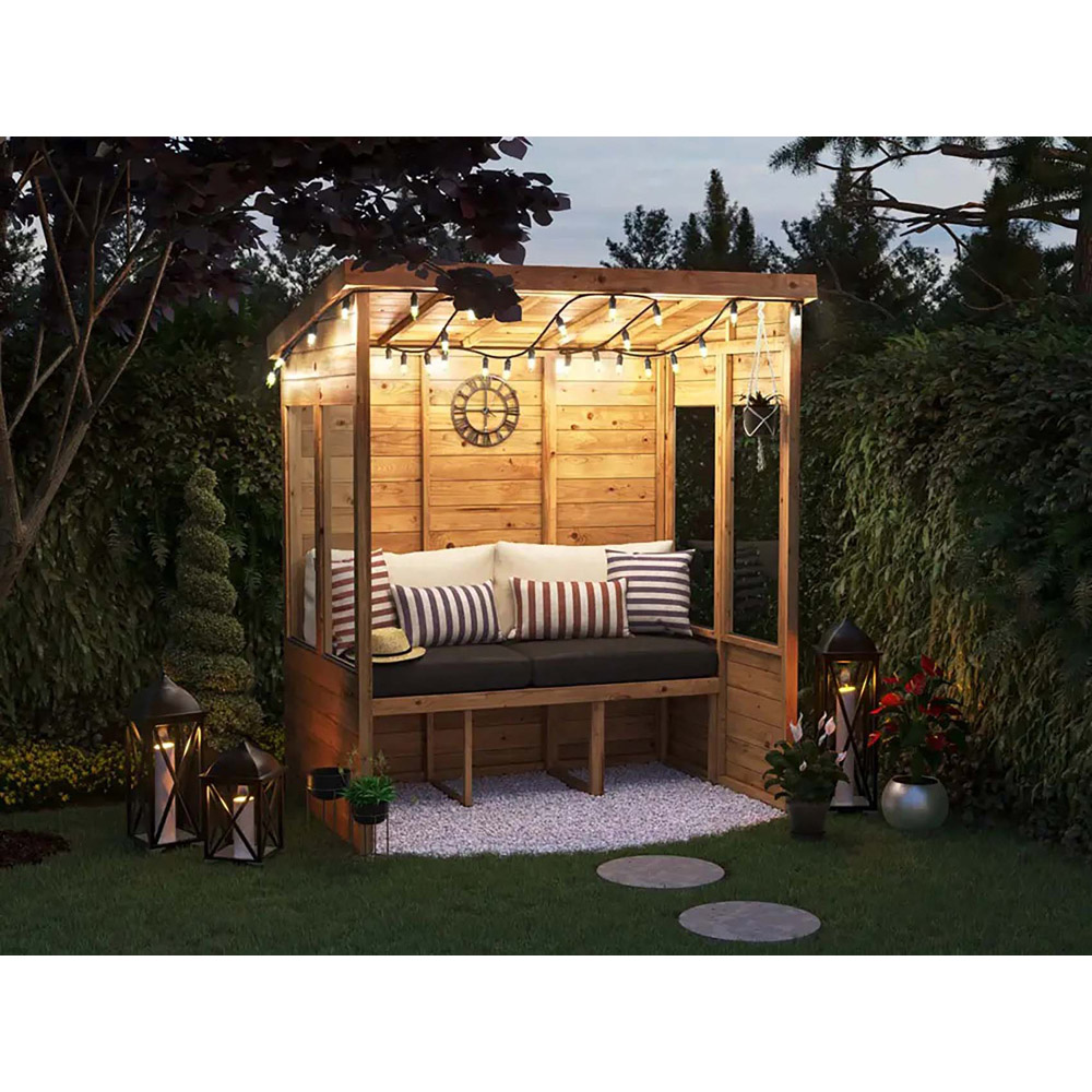 Dunster House Apocallipo 2 Seater 6 x 4ft Brown Pent Garden Arbour with Glazed Panels Image 4
