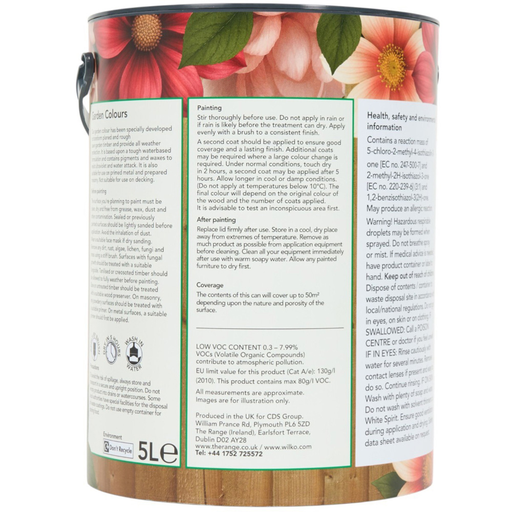 Wilko Garden Colours Woodland Oak Wood Paint 5L Image 2