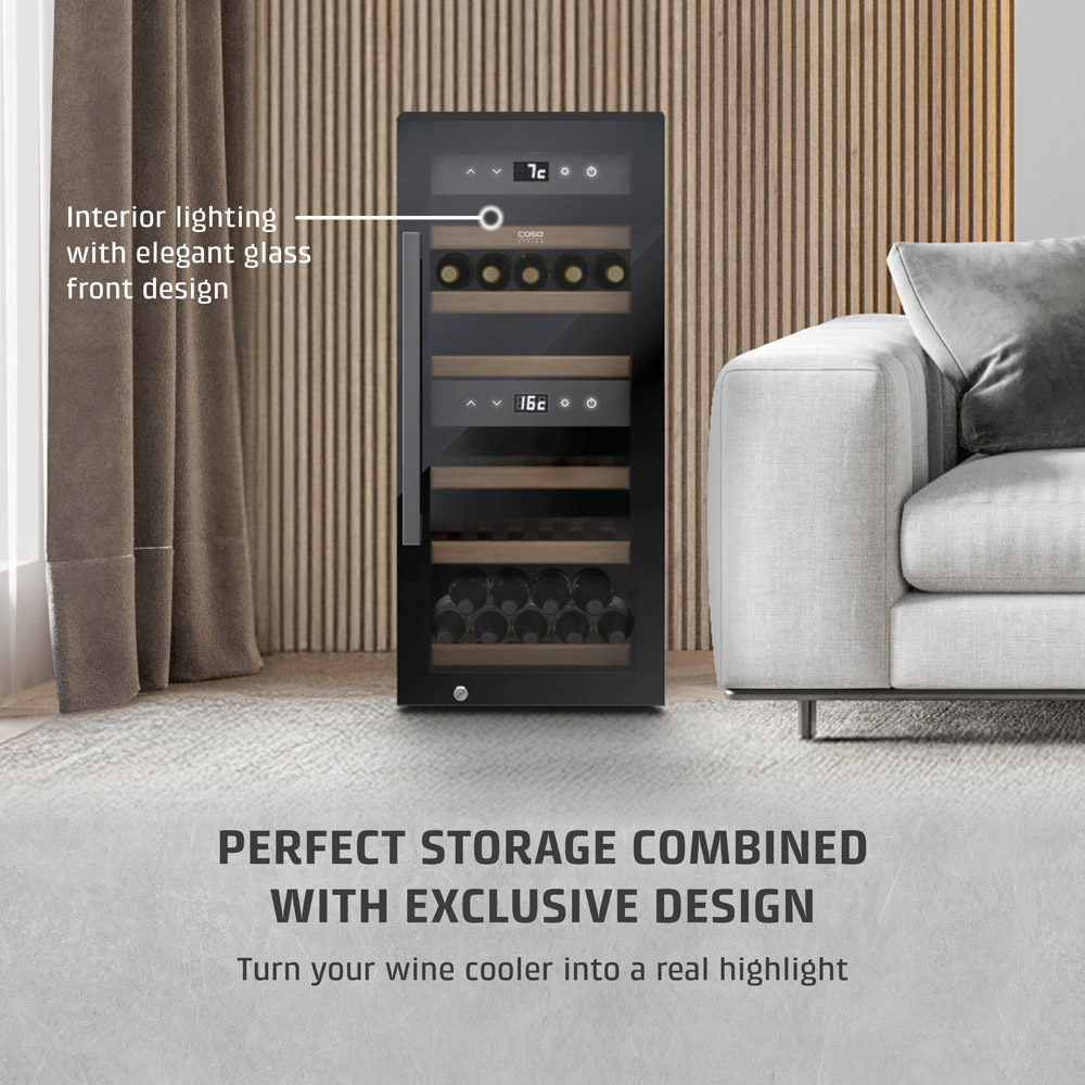 CASO Design WineExclusive 718 Black 24 Bottle Smart Wine Cooler Fridge Image 7