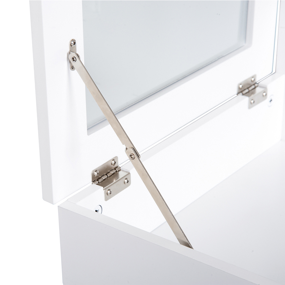Portland 2 Drawer White Dressing Table with Flip Up Mirror Image 4