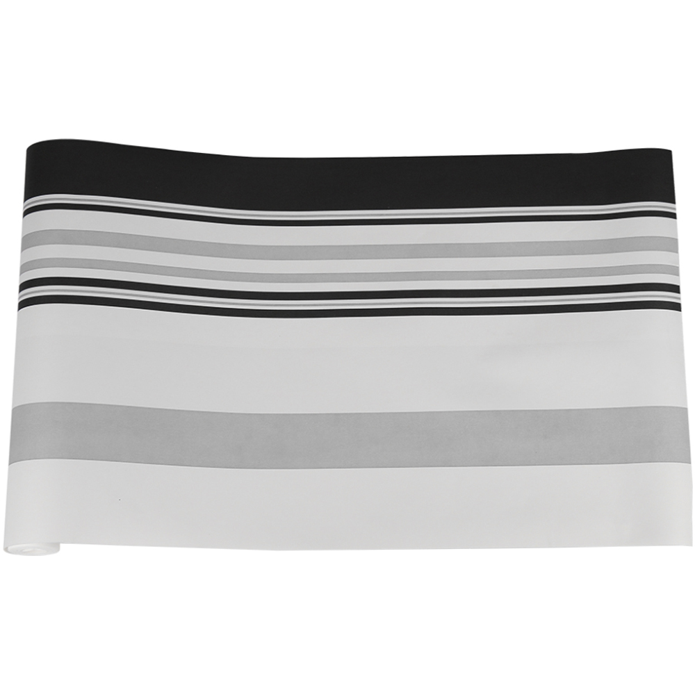 Living and Home Striped Grey and Black Non-Woven Wallpaper Image 3