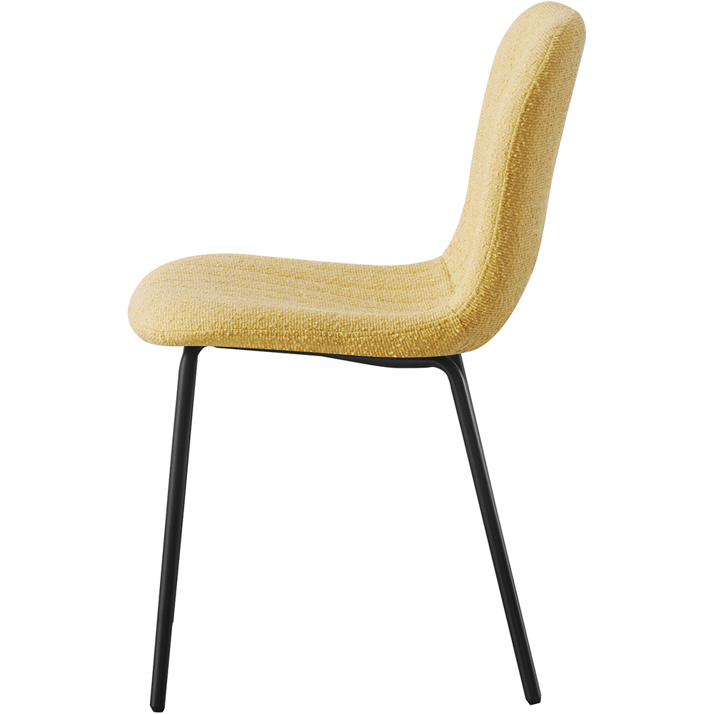 Bella Set of 6 Yellow Teddy Faux Fur Stitched Design Dining Chairs Image 3