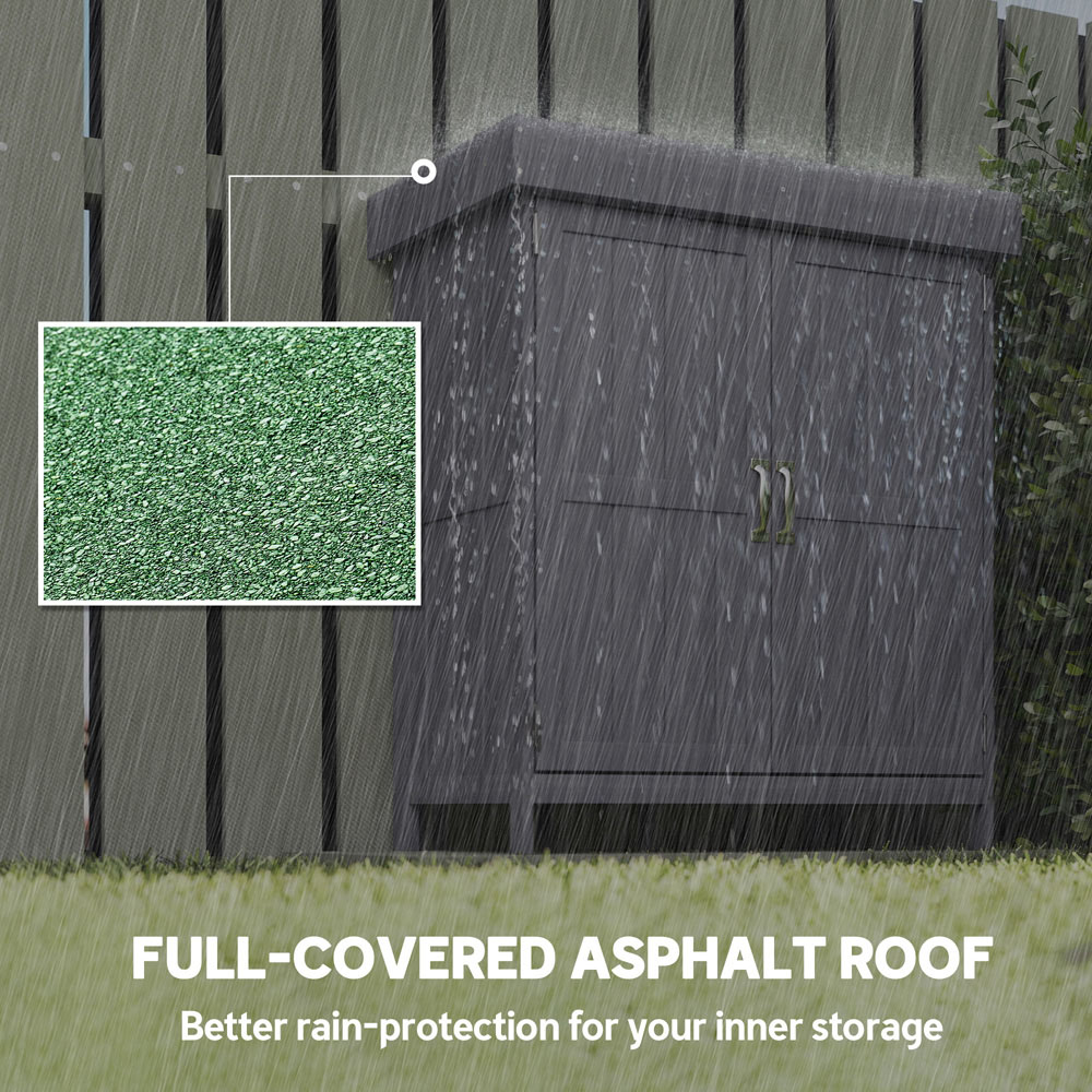 Outsunny 2.5 x 1.4ft Grey Burlywood Garden Shed Image 8