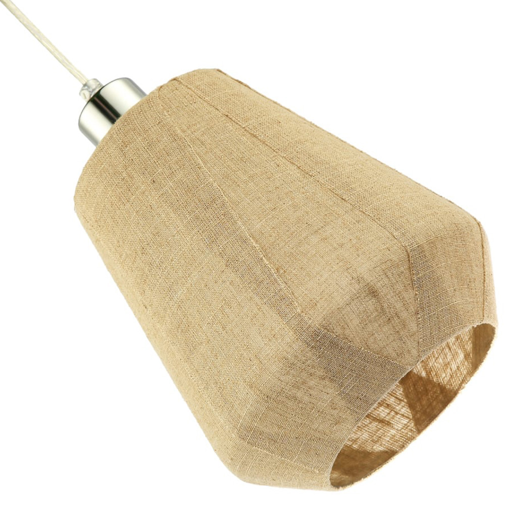 Happy Homewares Natural Oatmeal Linen Glass Pendant Lamp Shade Image 5