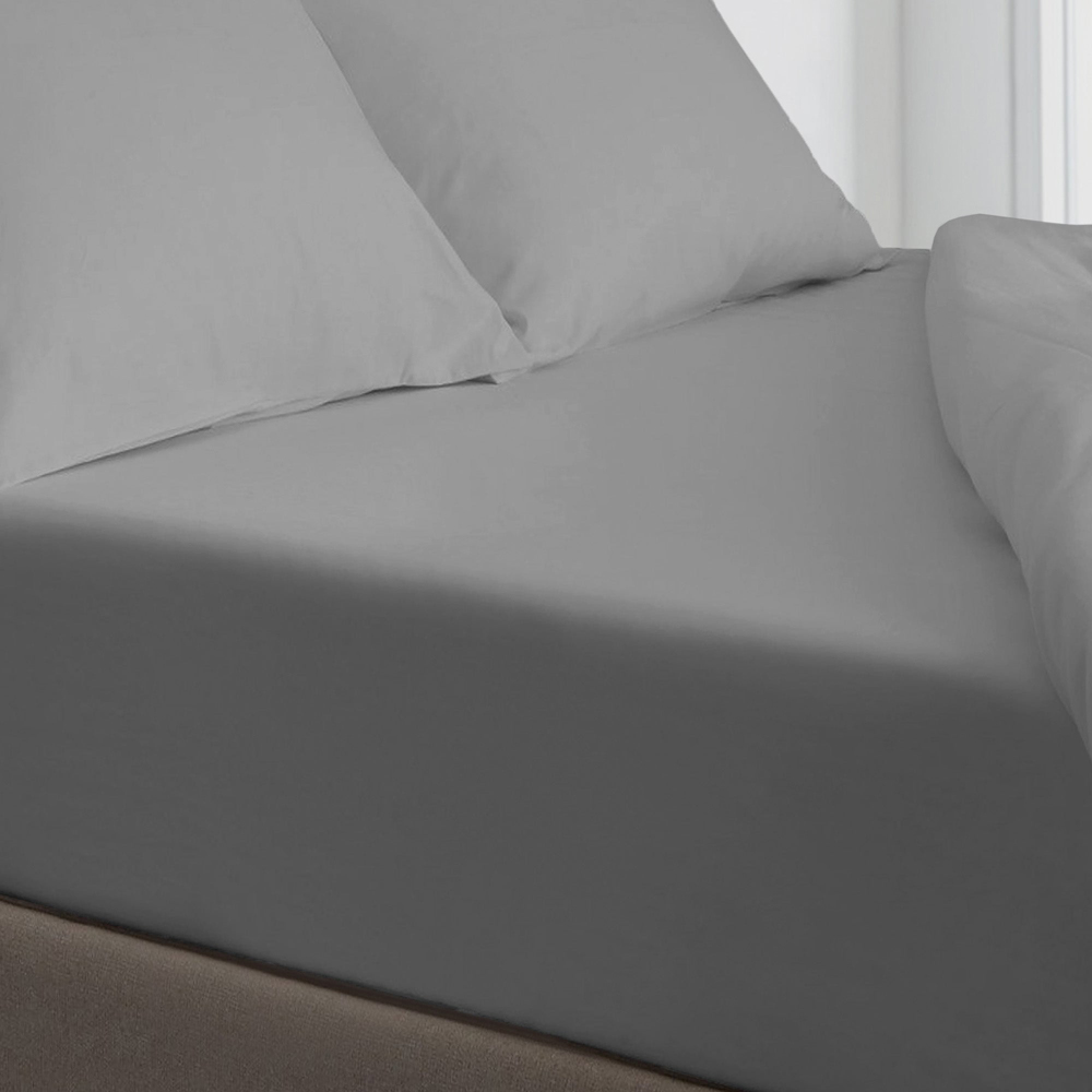 Velosso Microfibre King Size Grey Fitted Sheet Image 2